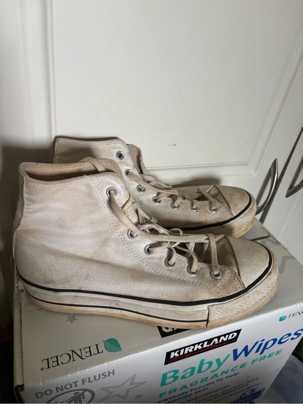 Converse High Top Sneakers in Beige/Tan